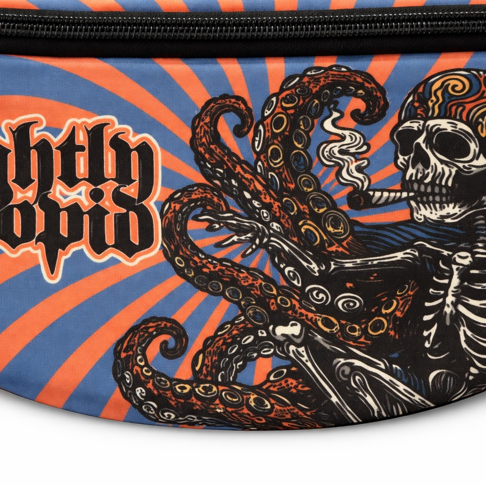 Slightly Stoopid Skeleton Octopus Fanny Pack Festival Waist Bag - Picture 4 of 6
